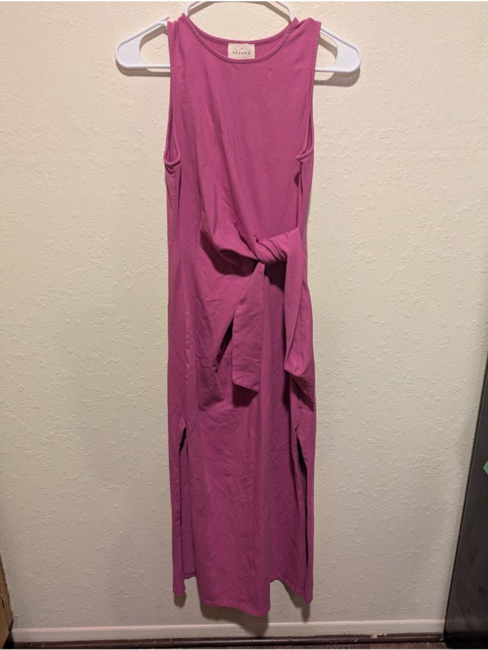 Sezane Pippa Sleeveless Side Tie Long Dress Pink Dress Small Womens